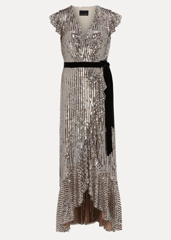 Phase Eight Enja Sequin Maxi Dress Gold Women Dresses