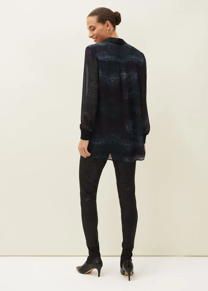 Phase Eight Erica Snake Skin Leggings Black Women Trousers