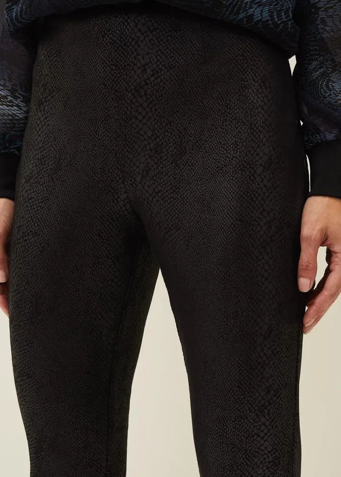 Phase Eight Erica Snake Skin Leggings Black Women Trousers