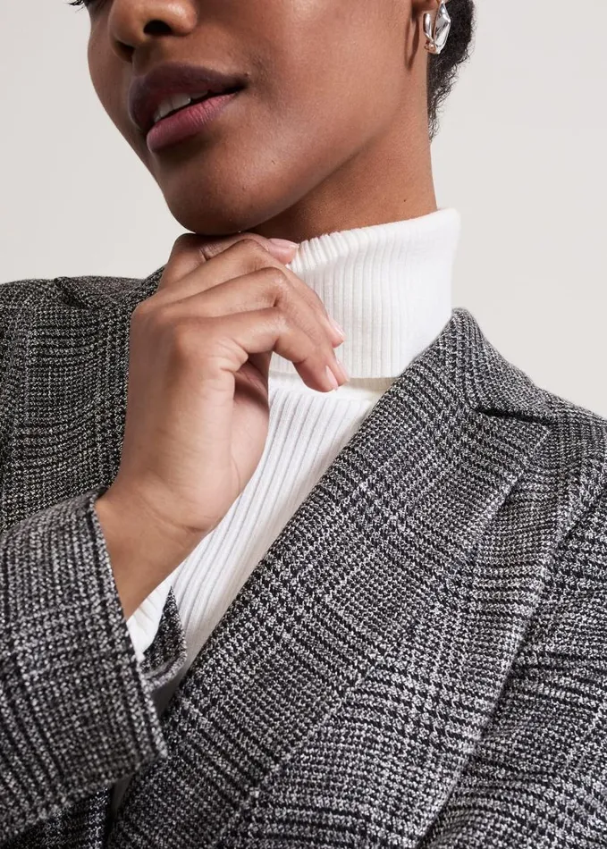 Phase Eight Evie Check Blazer Grey Women Jackets