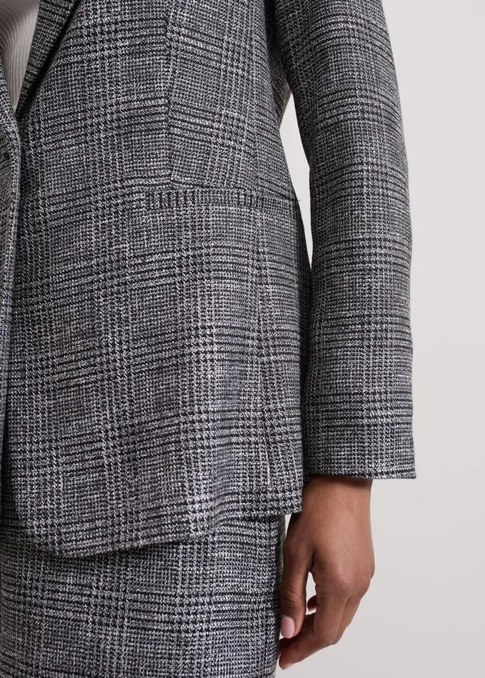 Phase Eight Evie Check Blazer Grey Women Jackets