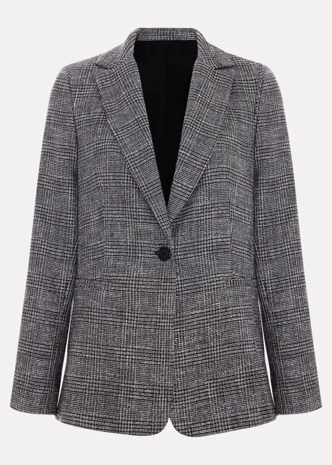 Phase Eight Evie Check Blazer Grey Women Jackets