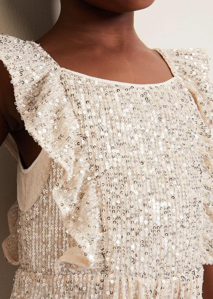 Phase Eight Evie Sequin Jumpsuit Silver Women Dresses