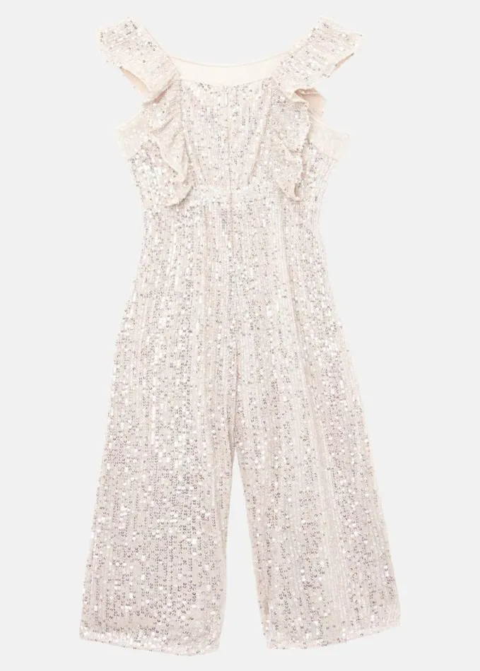 Phase Eight Evie Sequin Jumpsuit Silver Women Dresses