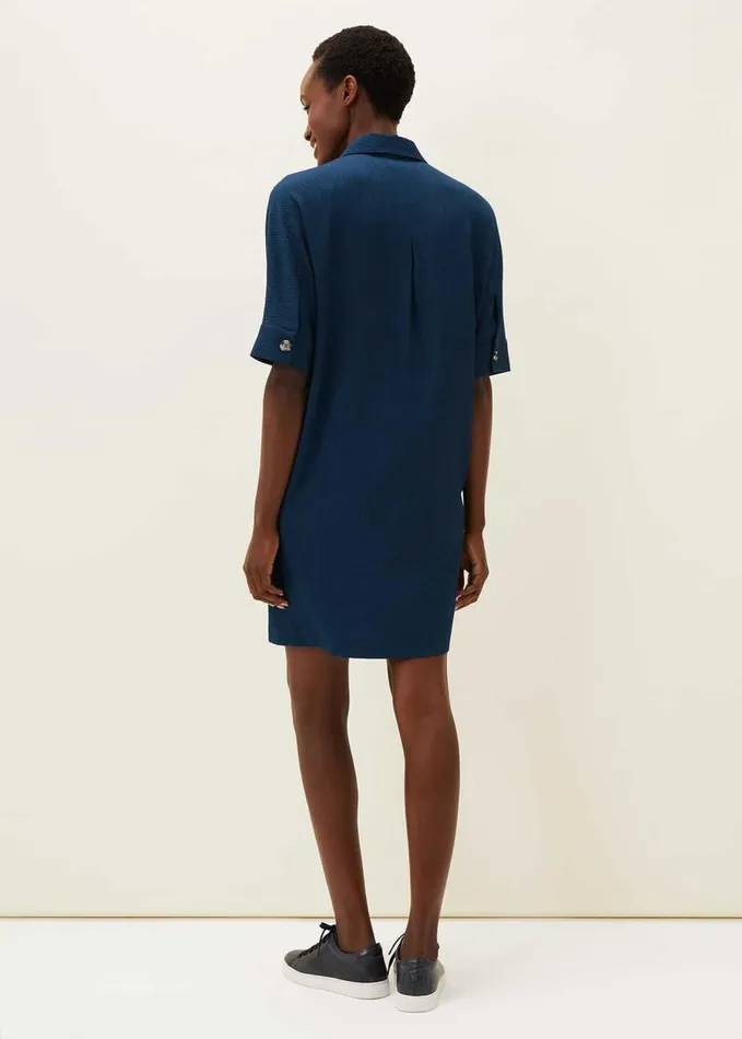 Phase Eight Faye Textured Tunic Dress Teal Women Dresses
