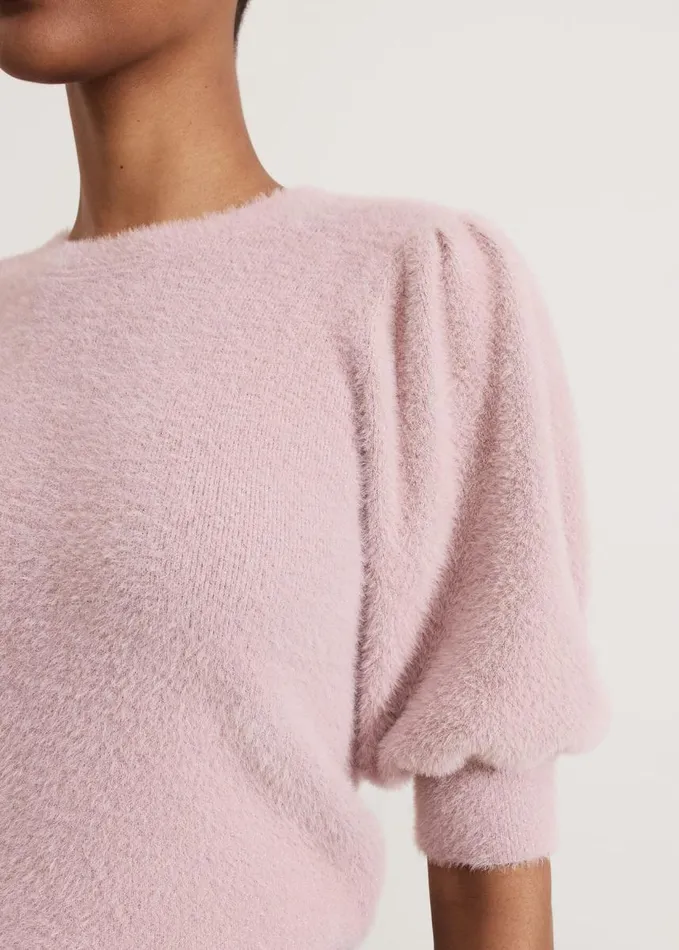 Phase Eight Fern Fluffy Puff Sleeve Knit Pink Women Knitwear