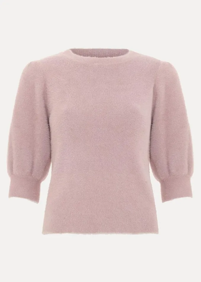 Phase Eight Fern Fluffy Puff Sleeve Knit Pink Women Knitwear