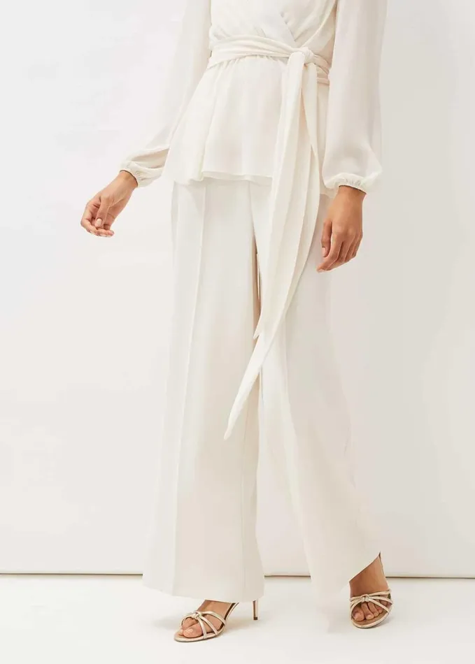 Phase Eight Florentine Wide Leg Trousers Buttermilk Women Trousers