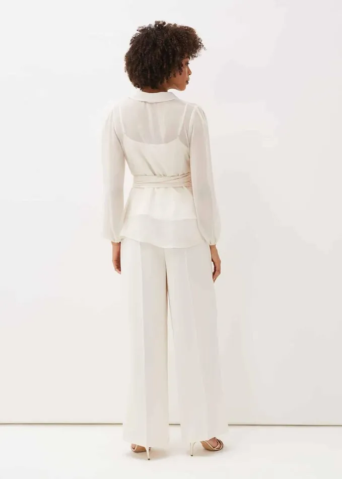 Phase Eight Florentine Wide Leg Trousers Buttermilk Women Trousers