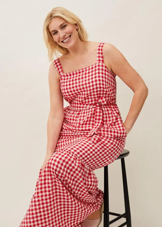 Phase Eight Geri Gingham Maxi Dress Redivory Women Dresses