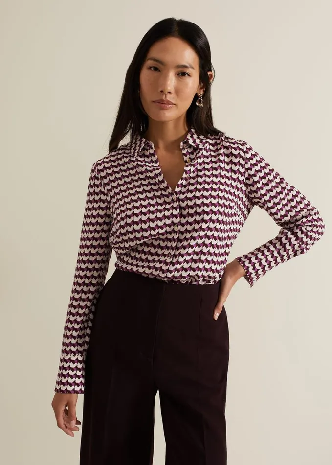Phase Eight Gina Geo Print Shirt Multicoloured Women Shirts and Blouses