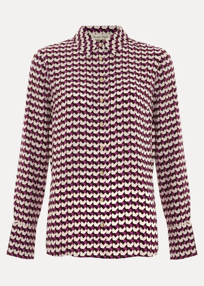Phase Eight Gina Geo Print Shirt Multicoloured Women Shirts and Blouses