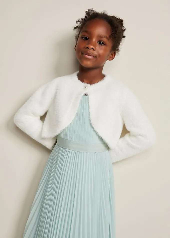 Phase Eight Giselle Fluffy Cover Up Ivory Women Knitwear