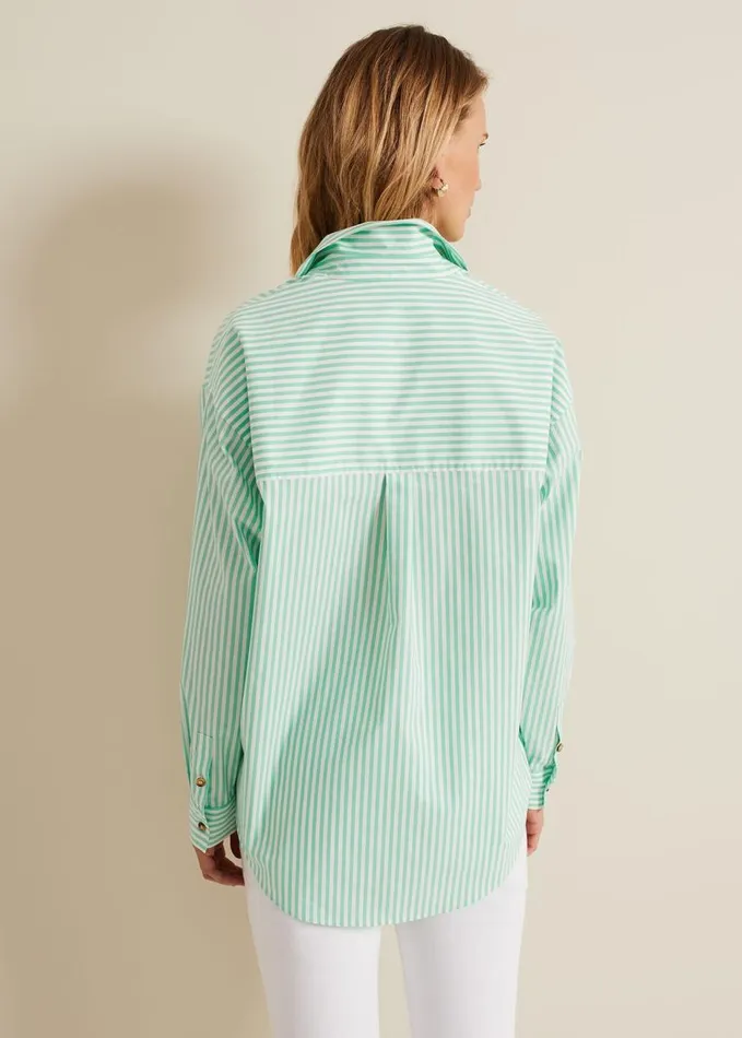 Phase Eight Green Striped Shirt Greenivory Women Shirts and Blouses