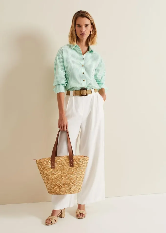 Phase Eight Green Striped Shirt Greenivory Women Shirts and Blouses
