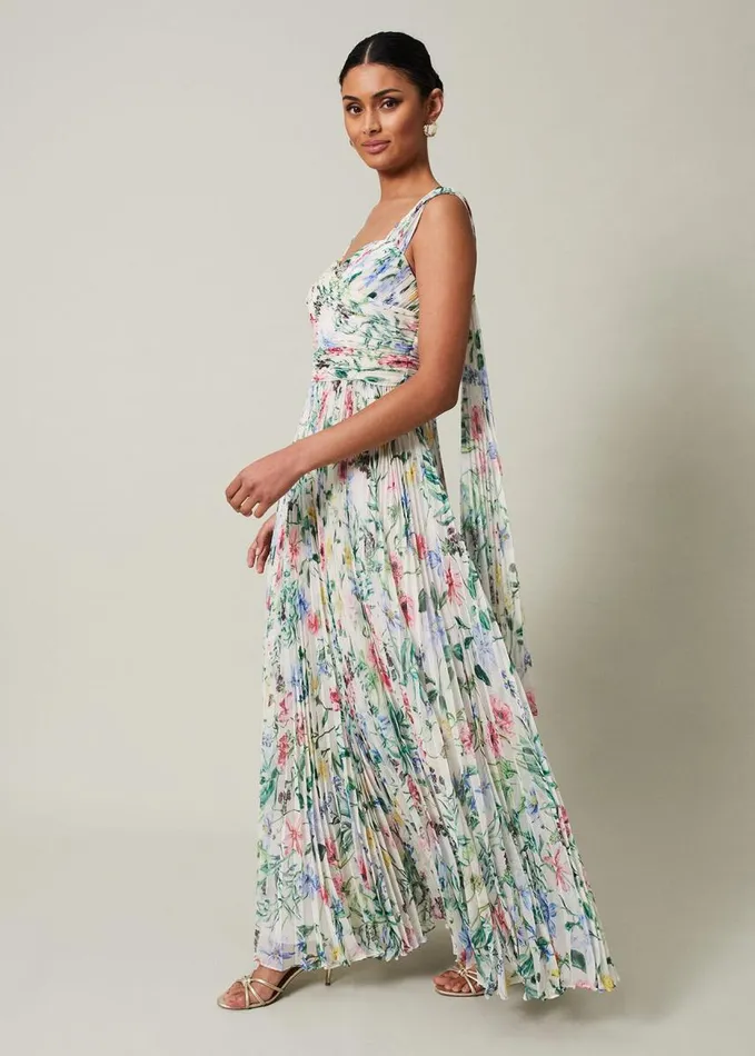 Phase Eight Gretel Floral Pleated Maxi Dress Ivorymulti Women Dresses