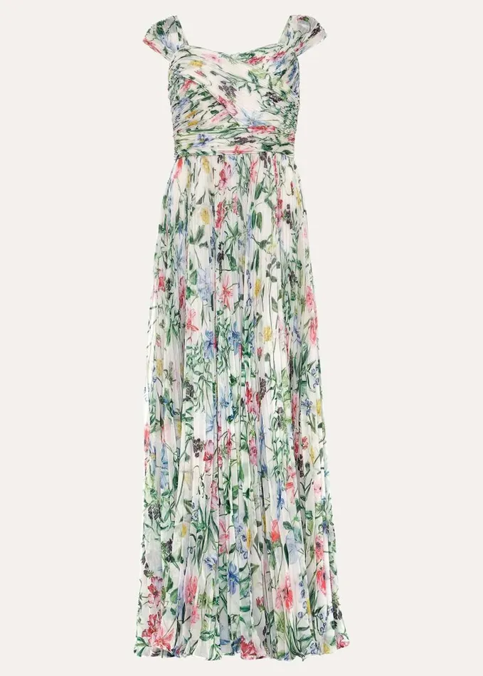 Phase Eight Gretel Floral Pleated Maxi Dress Ivorymulti Women Dresses