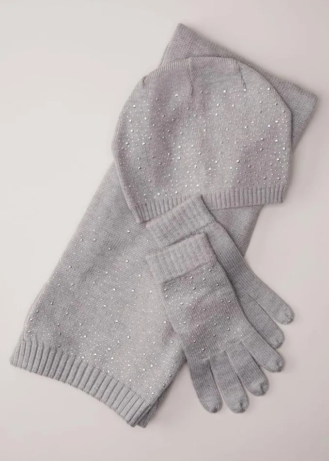 Phase Eight Grey Sparkly Beanie Pale Grey Women Fascinators and Hats