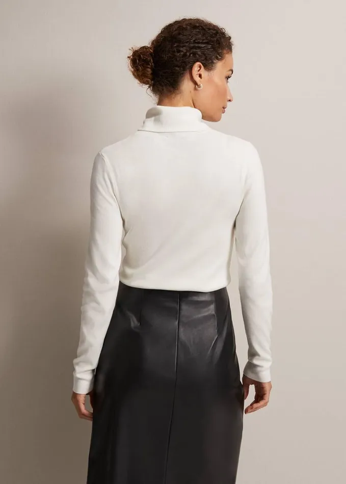 Phase Eight Gwyneth Ivory Roll Neck Jumper Ivory Women Knitwear