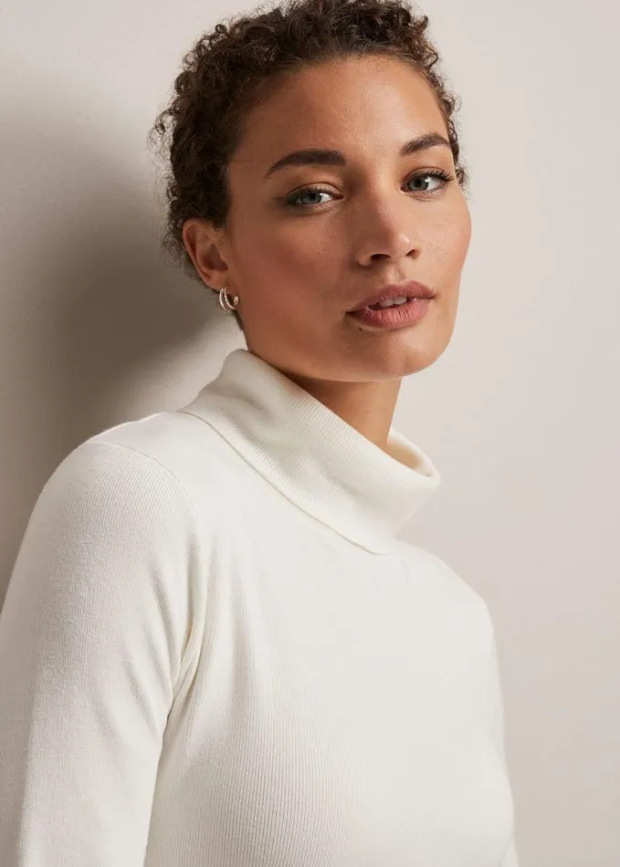 Phase Eight Gwyneth Ivory Roll Neck Jumper Ivory Women Knitwear