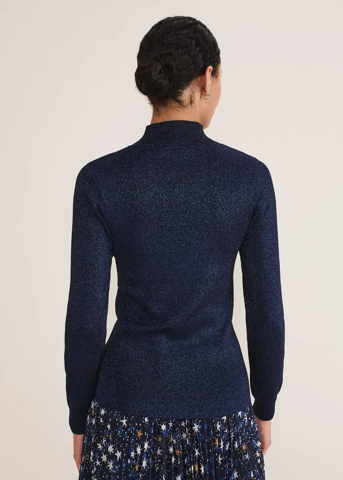 Phase Eight Gwyneth Lurex Knitted Jumper Midnightblue Women Knitwear
