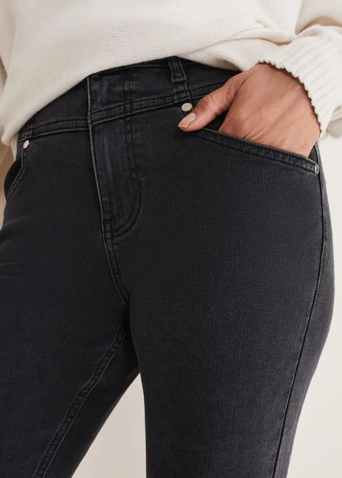 Phase Eight Hailee Topstitch Skinny Jeans Charcoal Women Trousers