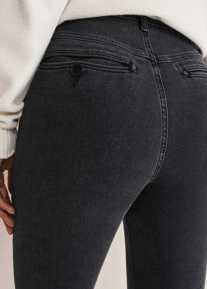 Phase Eight Hailee Topstitch Skinny Jeans Charcoal Women Trousers