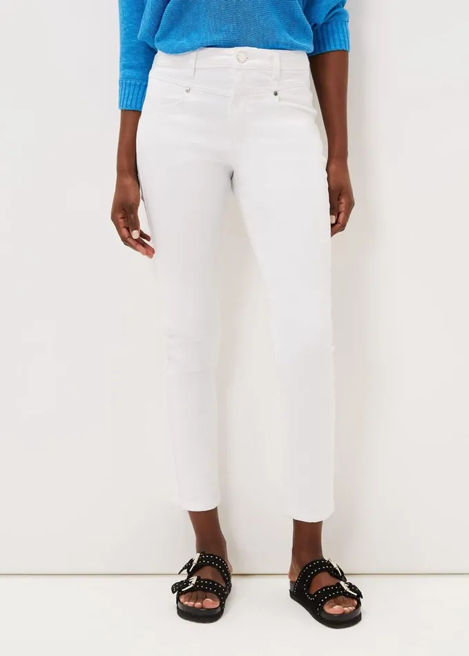 Phase Eight Hailee Topstitch Skinny Jeans Long White Women Trousers