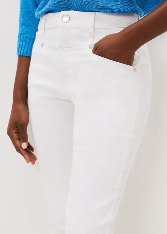 Phase Eight Hailee Topstitch Skinny Jeans Long White Women Trousers