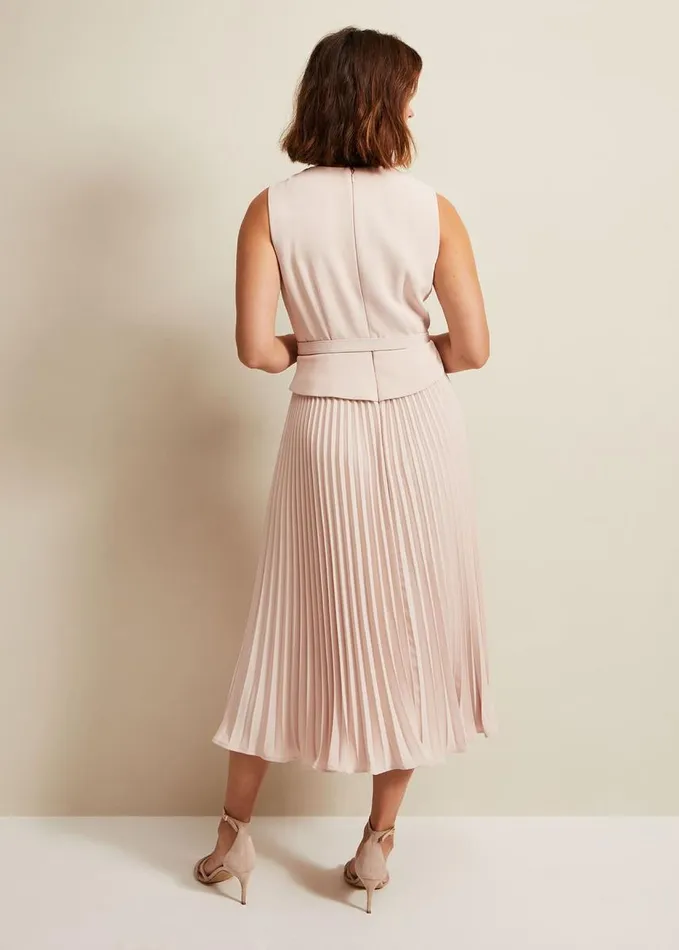 Phase Eight Hetty Pleated Dress Antique Rose Women Dresses