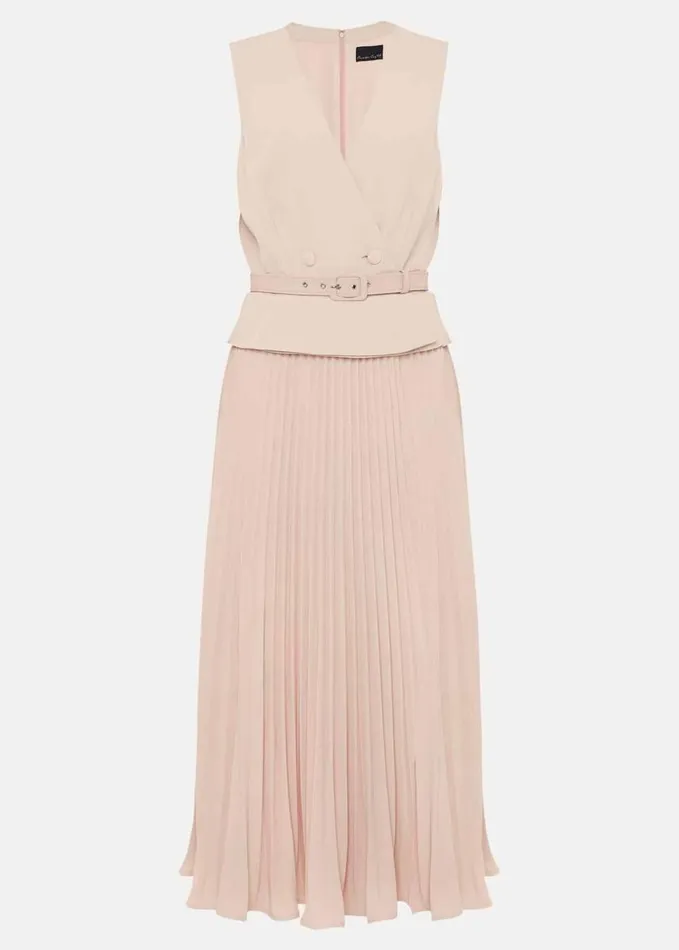 Phase Eight Hetty Pleated Dress Antique Rose Women Dresses