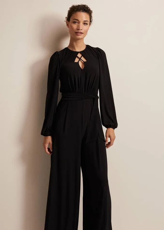 Phase Eight Janece Black Wide Leg Jumpsuit Black Women Dresses