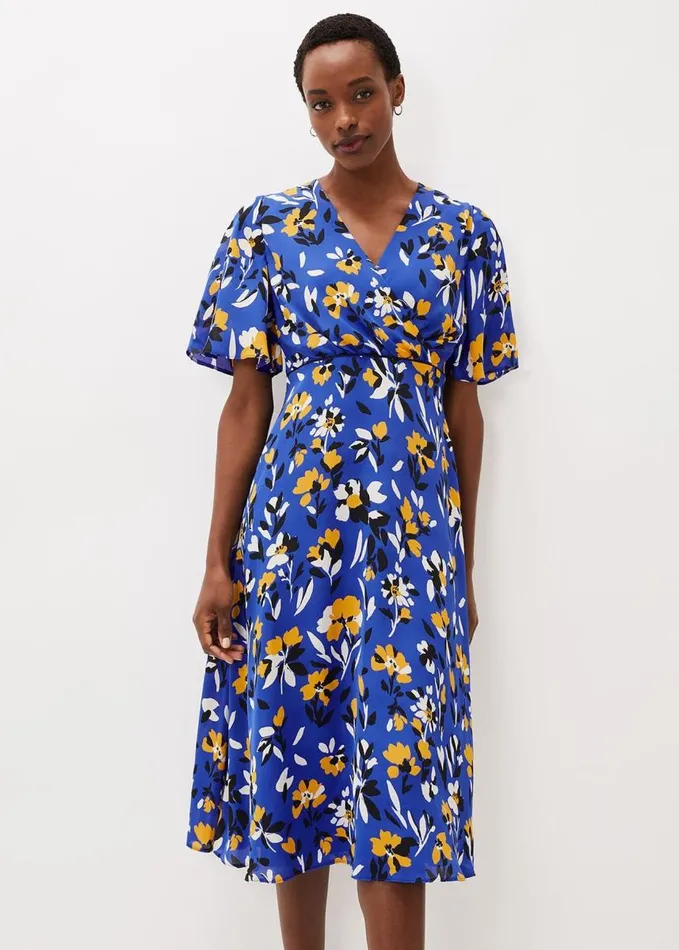 Phase Eight Jayla Floral Printed Dress Ceruleanalmondcanary Women Dresses