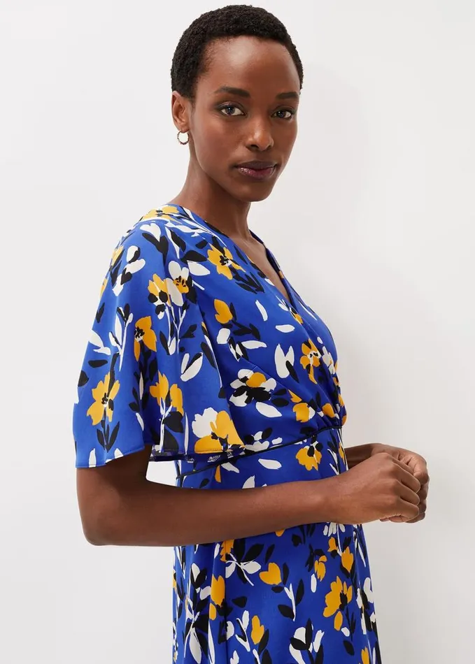 Phase Eight Jayla Floral Printed Dress Ceruleanalmondcanary Women Dresses