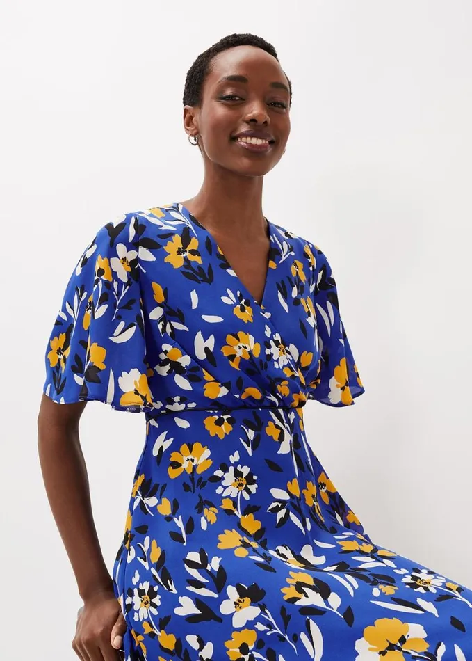 Phase Eight Jayla Floral Printed Dress Ceruleanalmondcanary Women Dresses