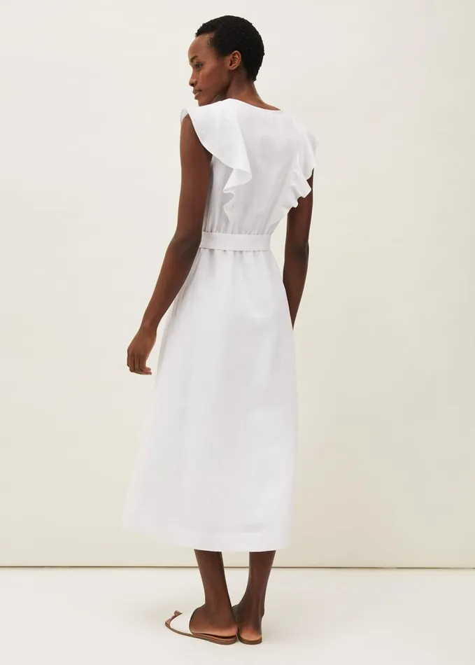 Phase Eight Jemima Linen Shirt Dress White Women Dresses