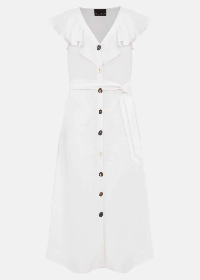 Phase Eight Jemima Linen Shirt Dress White Women Dresses
