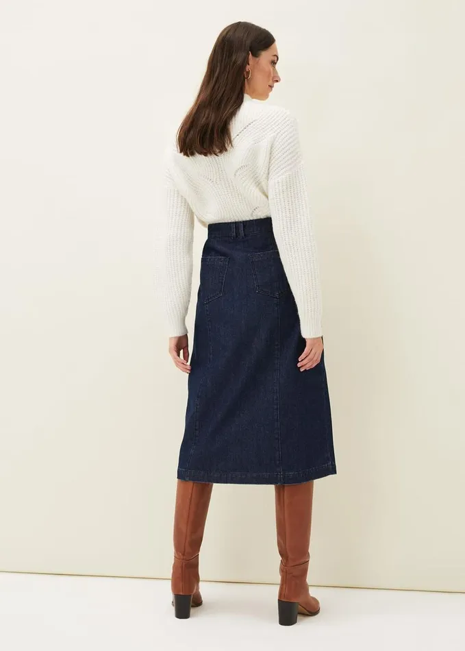 Phase Eight Jessa Denim Midi Pencil Skirt Denim Women Skirts