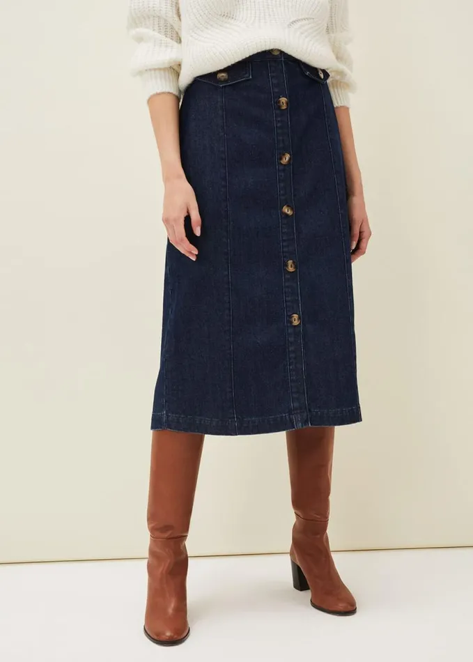 Phase Eight Jessa Denim Midi Pencil Skirt Denim Women Skirts