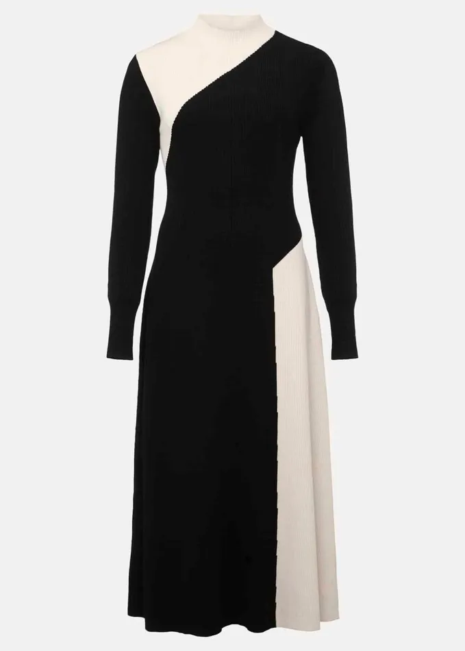 Phase Eight Julie Knitted Colourblock Midaxi Dress Blackmulti Women Dresses