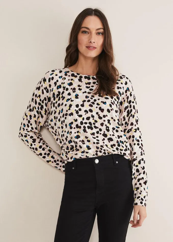 Phase Eight Juno Abstract Jumper Soft Pink Multi Women Knitwear