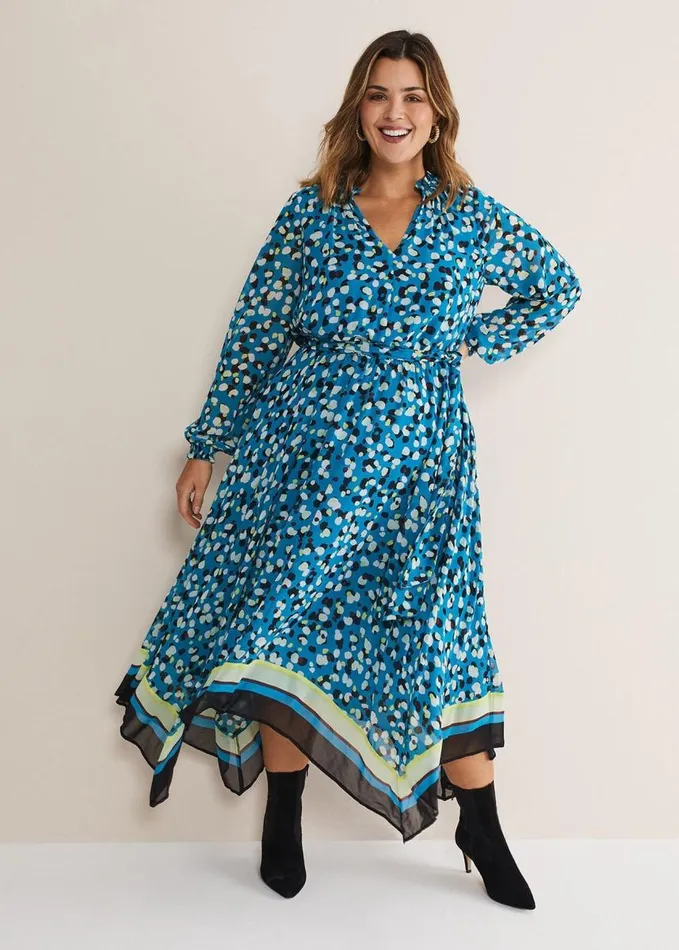 Phase Eight Juno Border Hem Midi Dress Bluemulti Women Dresses