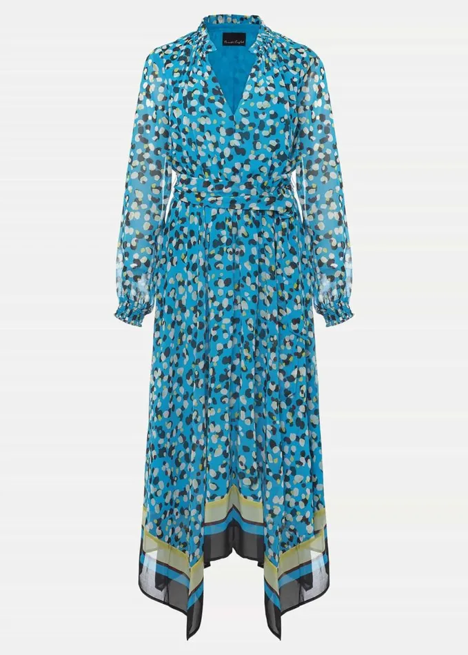 Phase Eight Juno Border Hem Midi Dress Bluemulti Women Dresses
