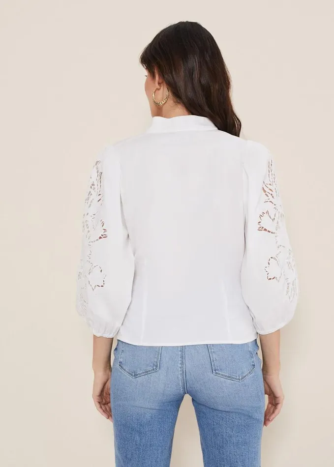 Phase Eight Kacey Broderie Blouse White Women Shirts and Blouses