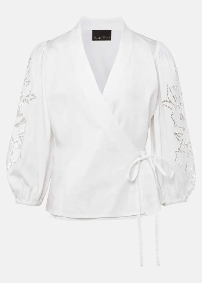 Phase Eight Kacey Broderie Blouse White Women Shirts and Blouses