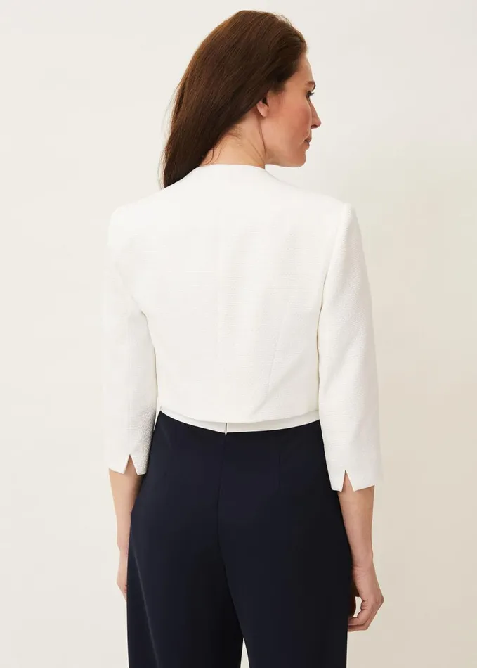 Phase Eight Karlee Textured Occasion Jacket Ivory Women Jackets