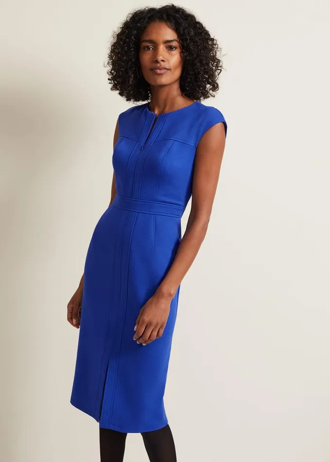 Phase Eight Karmie Ponte Fitted Pencil Dress Blue Women Dresses