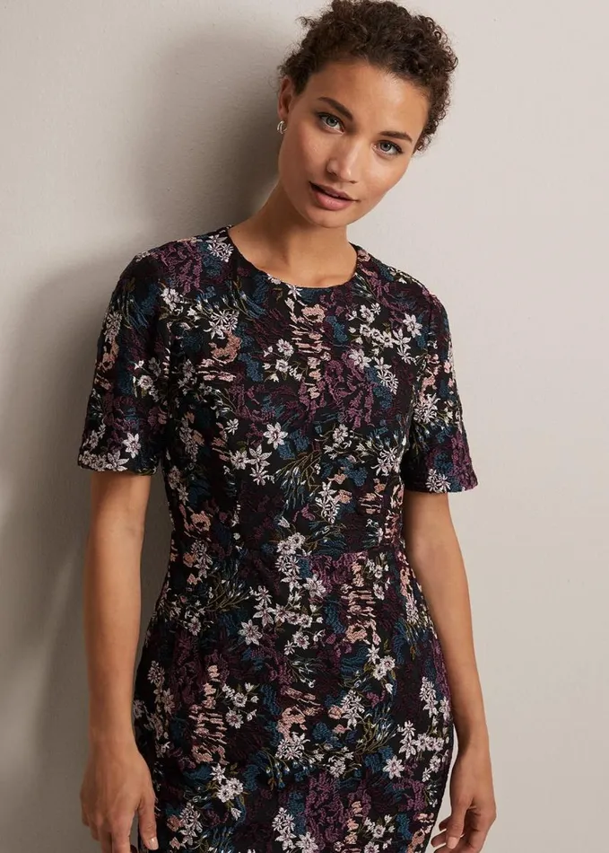 Phase Eight Keshia Floral Embroidered Mini Dress Multicoloured Women Dresses