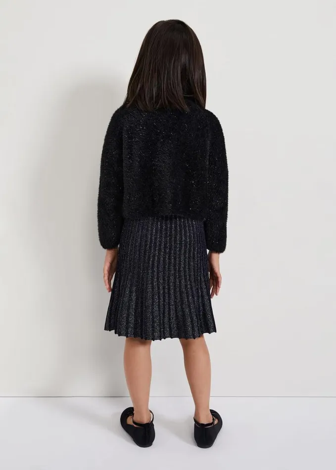 Phase Eight Kessie Black Fluffy Cardigan Black Women Knitwear