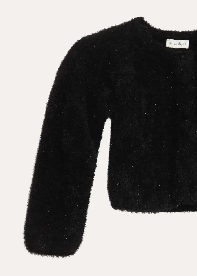 Phase Eight Kessie Black Fluffy Cardigan Black Women Knitwear